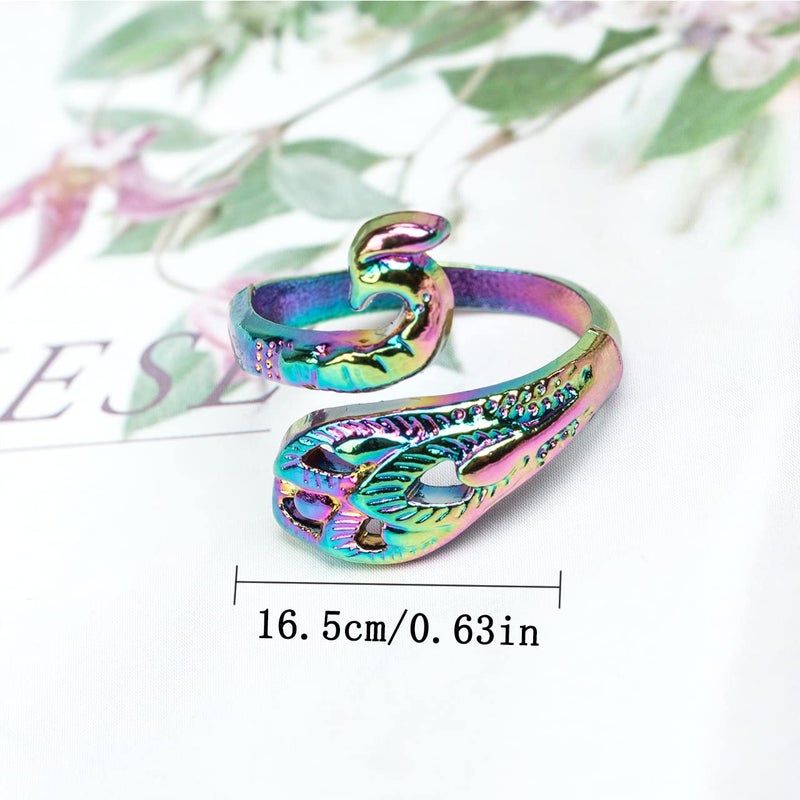 ZESION 8 Adjustable Peacock Crochet Rings  Knitting Rings Wool Guide Finger Holder for Quilting Sewing Crafts DIY Hand Knitting Tools - Image 2